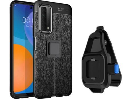 Funda Huawei P Smart 2021 Rugged Leather con Soporte de Cintura Negro