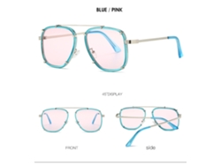 Gafas de sol retro extragrandes para mujer con degradado y protección UV400, gafas de sol punk para hombre, azul y rosa, Crush