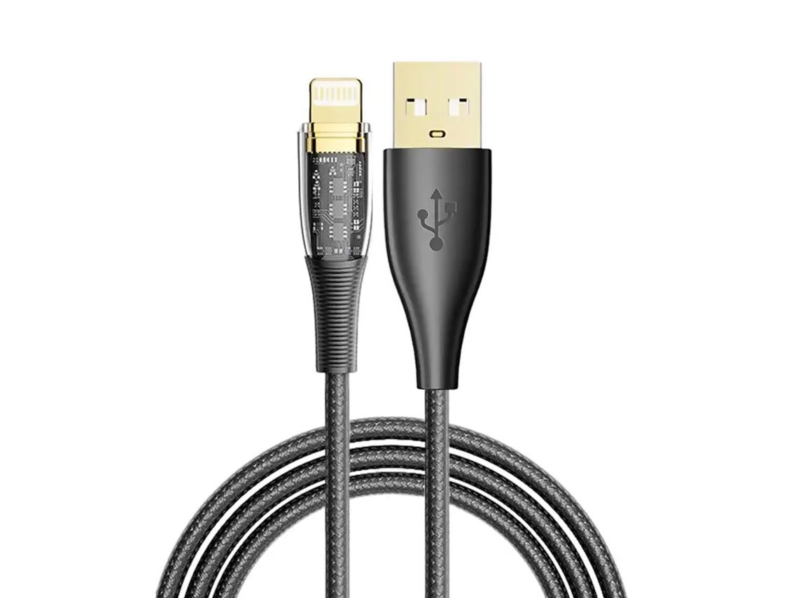 Cable Usb 2.0 Am A Lightning Pd20w. 2 Metros, Od 3,5mm. Con Luz Led.