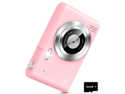 Cámara Digital Infantil 4k 48mp Con Luz De Relleno Y Tarjeta 64gb (rosa)