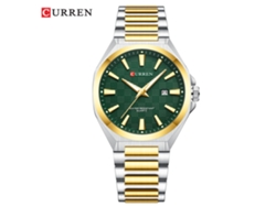 Reloj De Negocios Para Hombre (verde Bicolor), Con Calendario Y Movimiento De Cuarzo.
