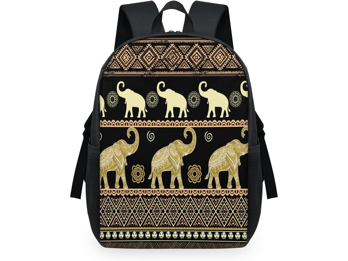 Mochila Tropicallife Estampado Étnico Tribal Elefante Para Niños Niñas Hombres Mujeres Multiusos Mochila Es