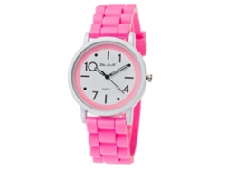 Reloj De Pulsera De Cuarzo Unisex Casual Estudiantil Con Correa De Silicona Rosa Zhoulianfa