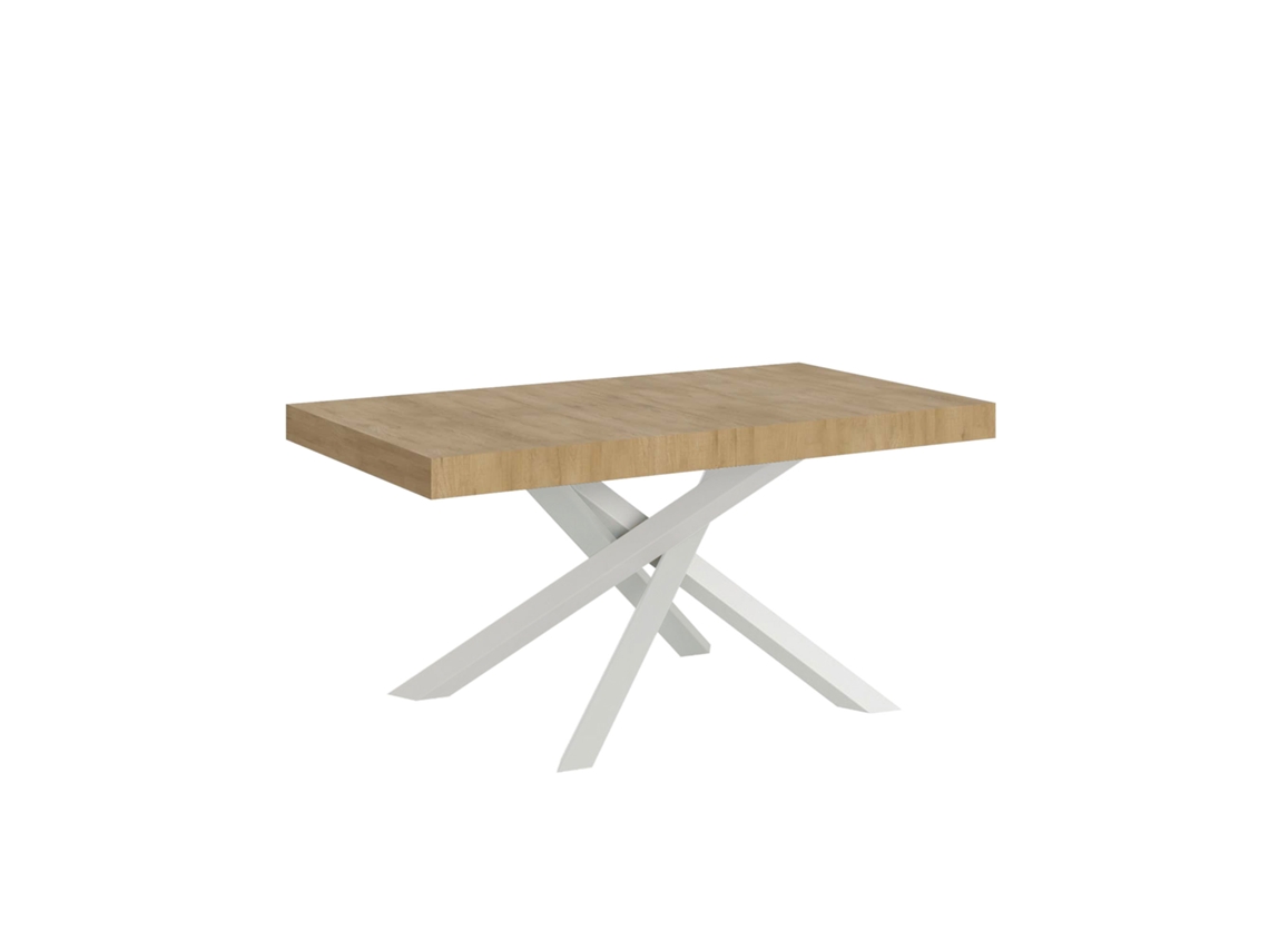 Mesa Extensible Volantis 200/460x90 cm Roble Natural con Patas Blancas Itamoby