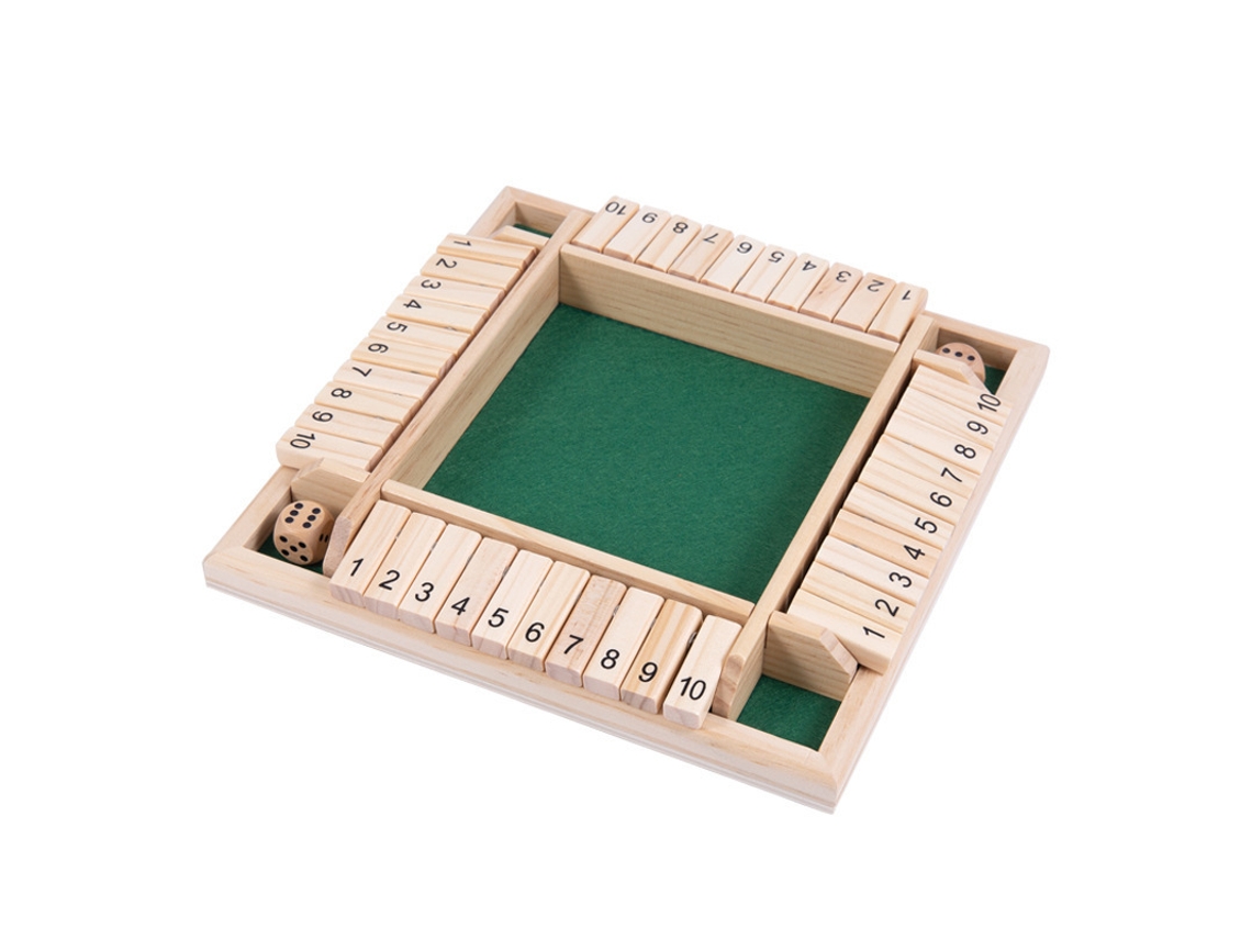 Juegos de mesa de madera para cuatro jugadores: Cerrar la caja, Tirar los dados, Matemáticas tradicionales, Bar, Viajes. Stelasplen