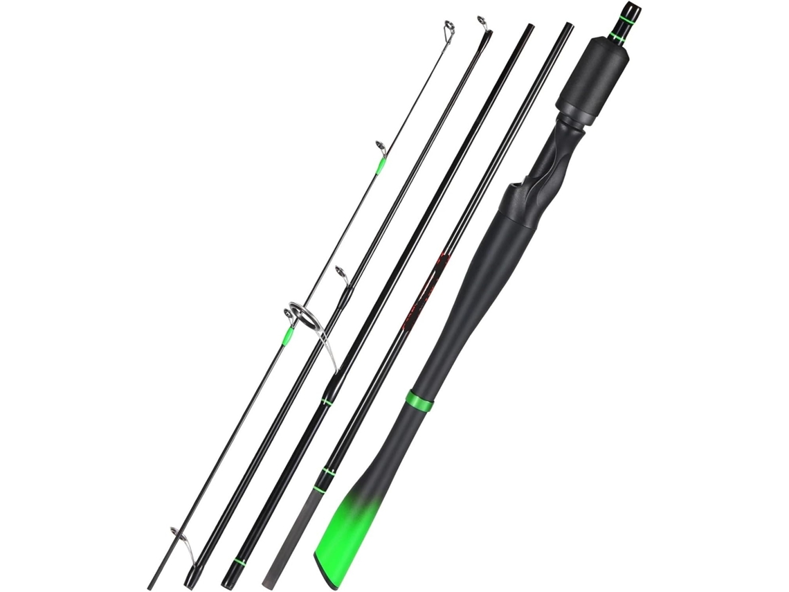 Caña De Pescar Fibra Carbono Para Casting, Equipo Pesca Con Señuelos, Carpa Agua Dulce, Lucio O Lubina, 1,8...