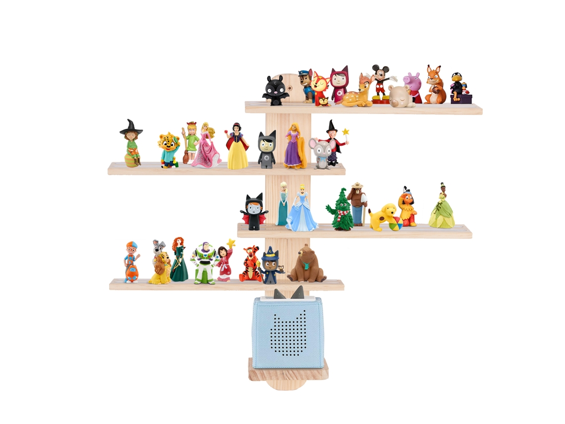 Estantería de pared magnética Todeco para Toniebox y Tonies, hasta 50 60 figuras Tonie, Tonie Regal Girl y Boy, barras verticales