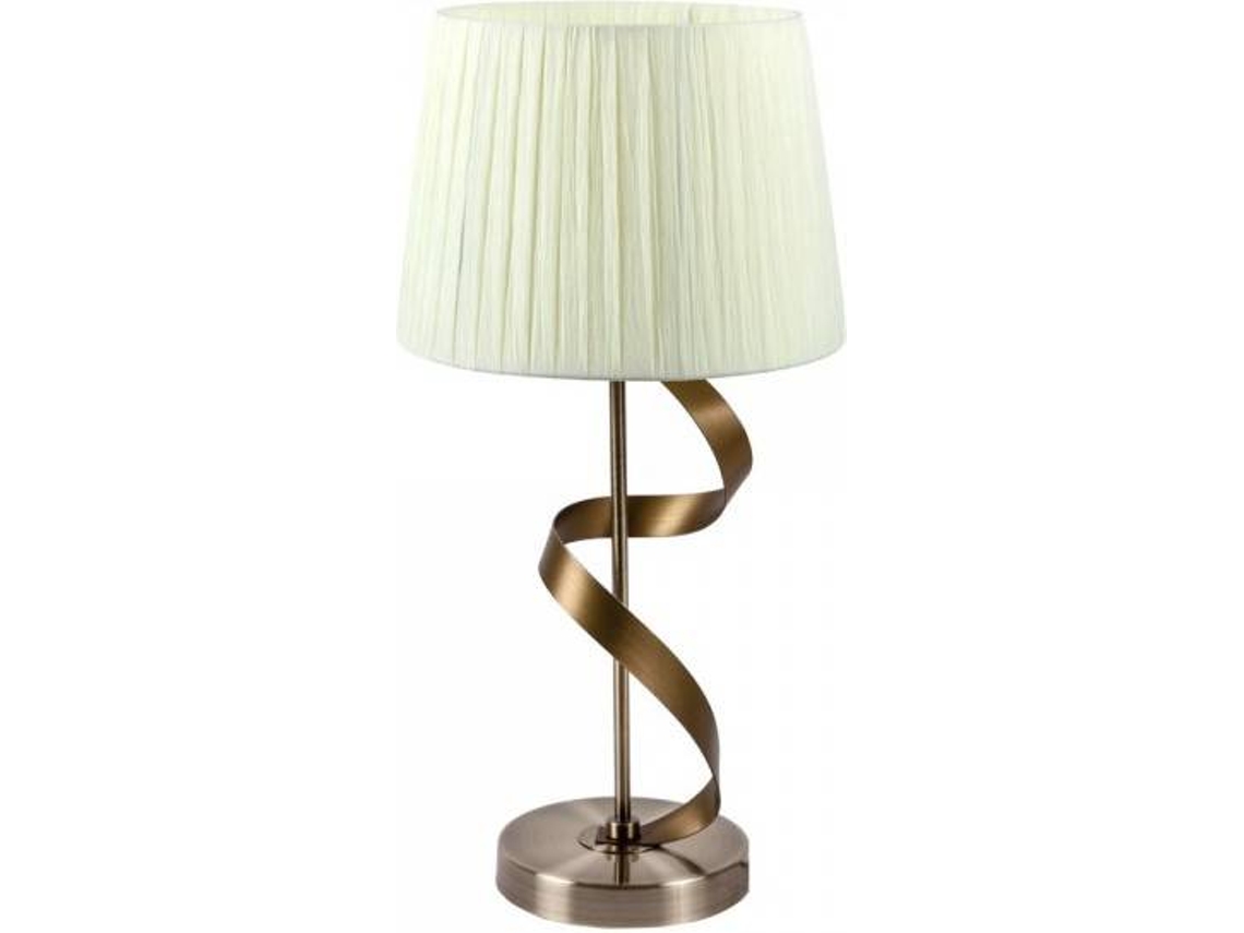 Lámpara de Mesa FABRILAMP Cleveland (Marrón - E27 - Máx. 60W - Metal - Tela)