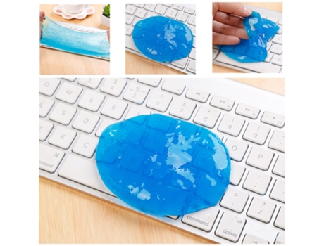 60ml limo lizun para pegamento limpiador de teclado, gel mágico super polvo limpio arcilla barro suministros juguetes para teclado portátil - azulA...
