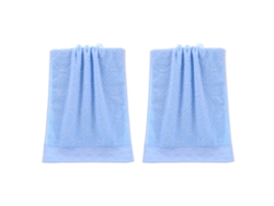 Conjunto de Toalla NEVEANCE Mano Decorativas Lavarse La Algodón Azul - 2pcs (34x75cm)