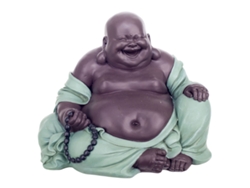 Signes Grimalt  - Figura Buda sonriendo Verde de Resina | Figura de Buda Figuras Decorativas Decoracion Salon 20x20x27cm