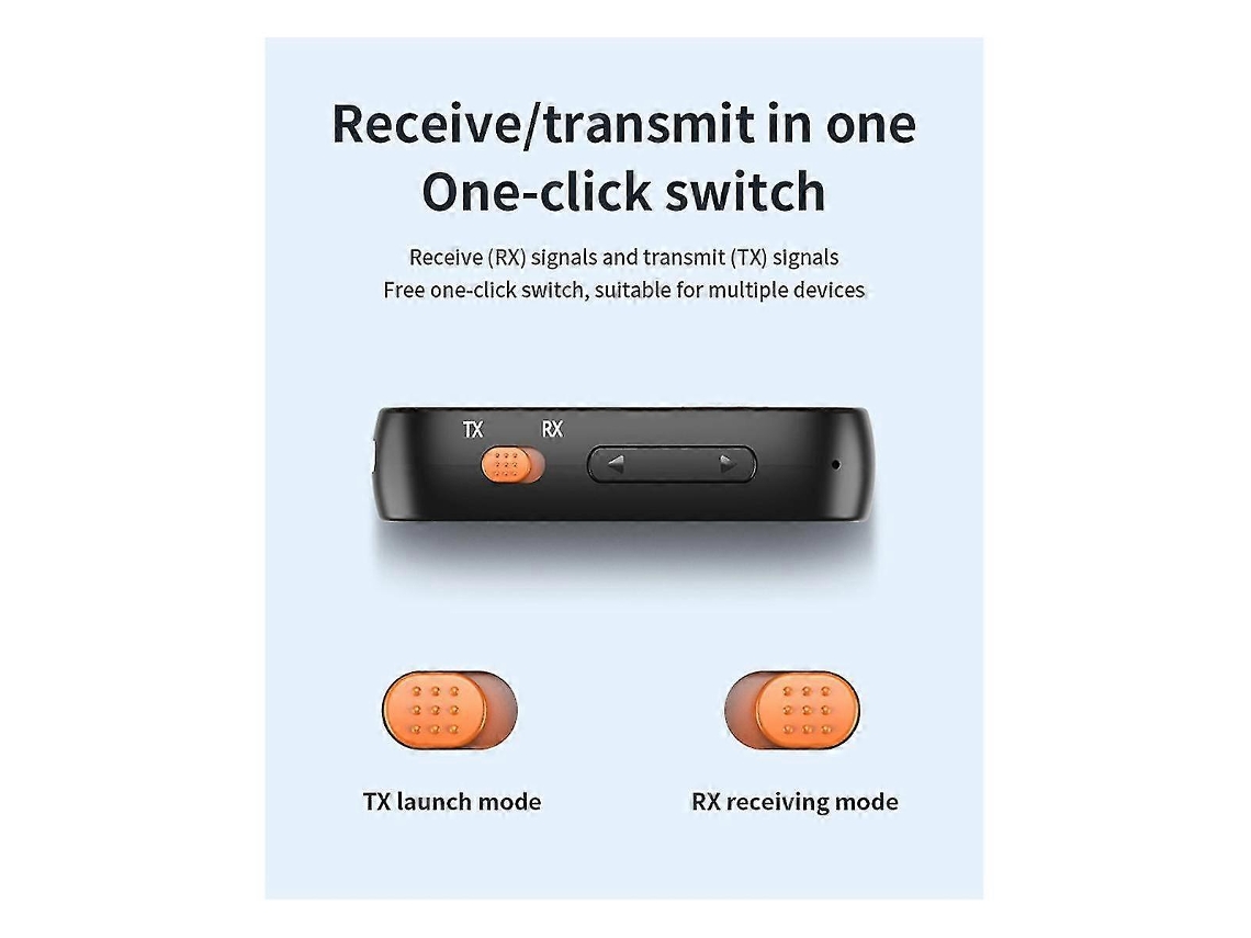 Transmisor y receptor de audio Bluetooth 5.3 2 en 1, adaptador de audio auxiliar inalámbrico de 3,5 mm, transmisor Bluetooth Rosewell