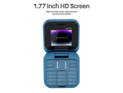 Teléfono Plegable 2g De 1,77 Pulgadas, Doble Sim, En Espera, 1000 Mah, Botones Grandes, Para Personas Mayores, Color Azul.