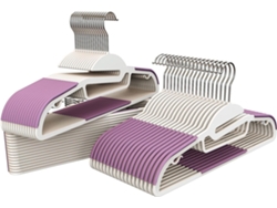 COM-FORT HOUSE | Perchas de Plástico Antideslizante | Medida 41cm| Perchas con Superficie Antideslizante | Gancho Giratorio de 360º | Pack de 48 Unidades |