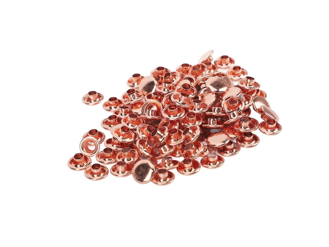 100 Conjuntos De Remaches De Metal Oro Rosa Para Manualidades De Cuero Cinturones 8x8mm