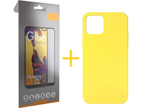 Kit Funda + Protector de Pantalla Apple iPhone 11 Pro SKYHE Full Liso (Amarillo)