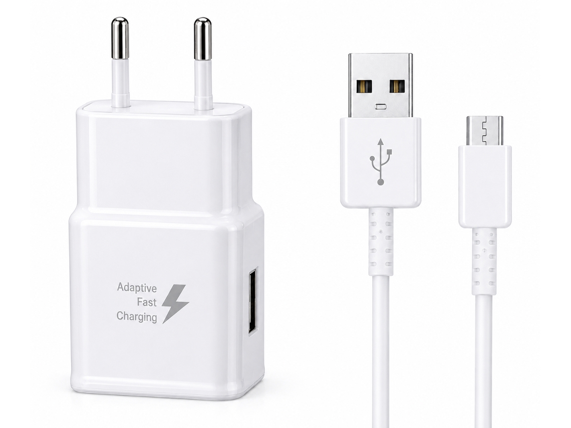 Cargador Rápido Blanco Qc3.0 Usb-c Compatible Galaxy S6/s8/s9/s10 Estándar Europeo