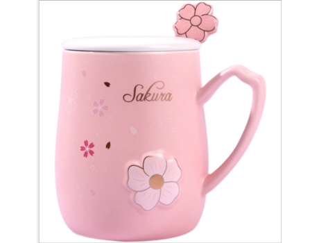 Taza XGF Linda pequeña taza de café Taza Leche al aire libre Sakura Tazas de café Cerámica Cerámica Cafe Café Café Taza linda | Vidrio de moda (ros...