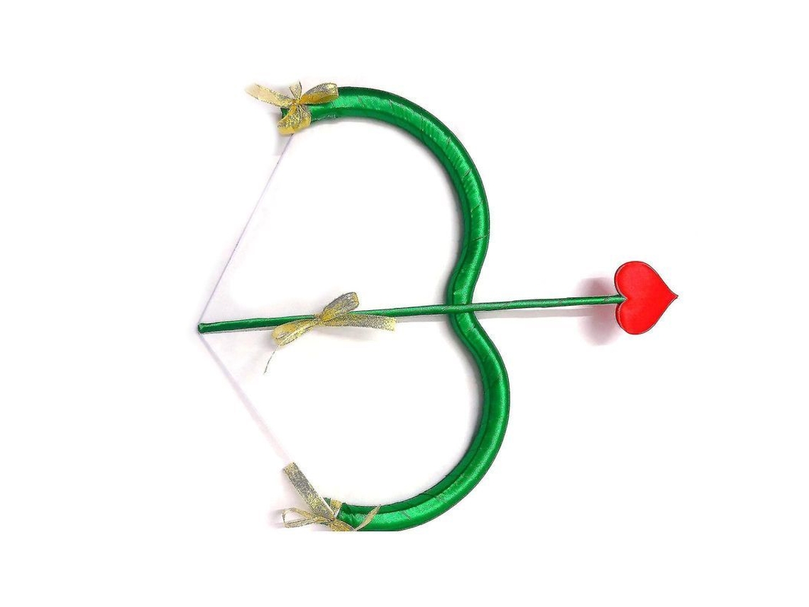 Juego De Arco Y Flechas De Cupido, Accesorios Para Fotos Y Disfraz Para Adultos, Color Verde.