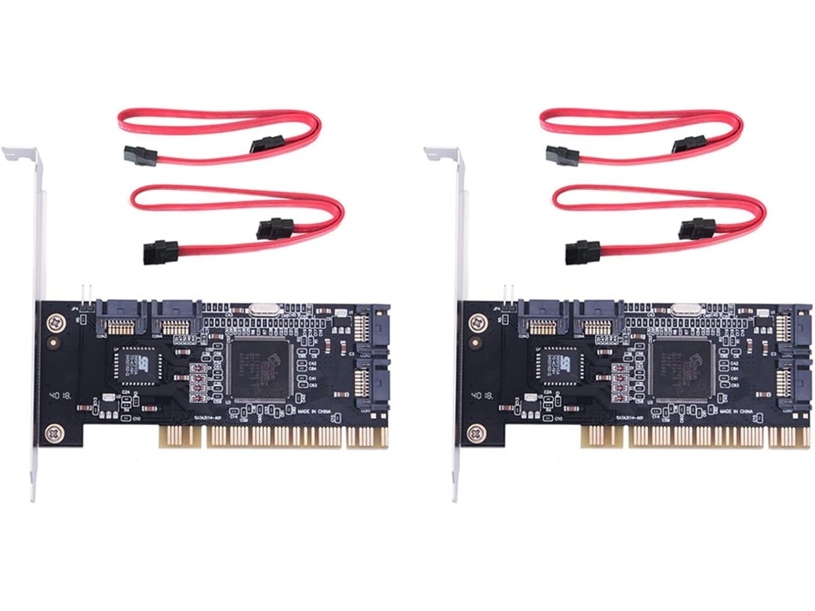Paquete De 2 Tarjetas De Expansión Controladoras Sata Internas Con 4 Puertos Pci Y Dos Cables Para Pc De Escritorio