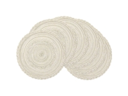Juego De 6 Protectores De Mesa Redondos De Algodón, Resistentes Al Calor, Lavables, 38 Cm - Beige