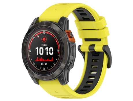 Correa de reloj inteligente para Garmin Fenix 7 Pro 47 mm 22 mm Correa deportiva de silicona bicolor (amarillo + negro)