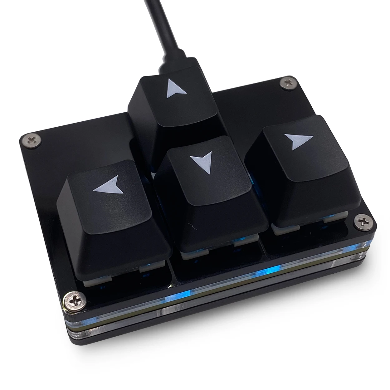 (negro A) Mini Teclado De 4 Teclas Con Teclas De Acceso Directo, Programable.