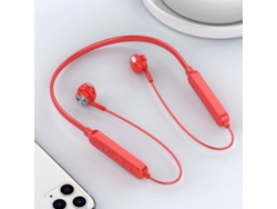 Auriculares Intrauditivos Magnéticos (rojos), Conexión Inalámbrica Bluetooth, Con Micrófono Y Función De Cancelación De Ruido.