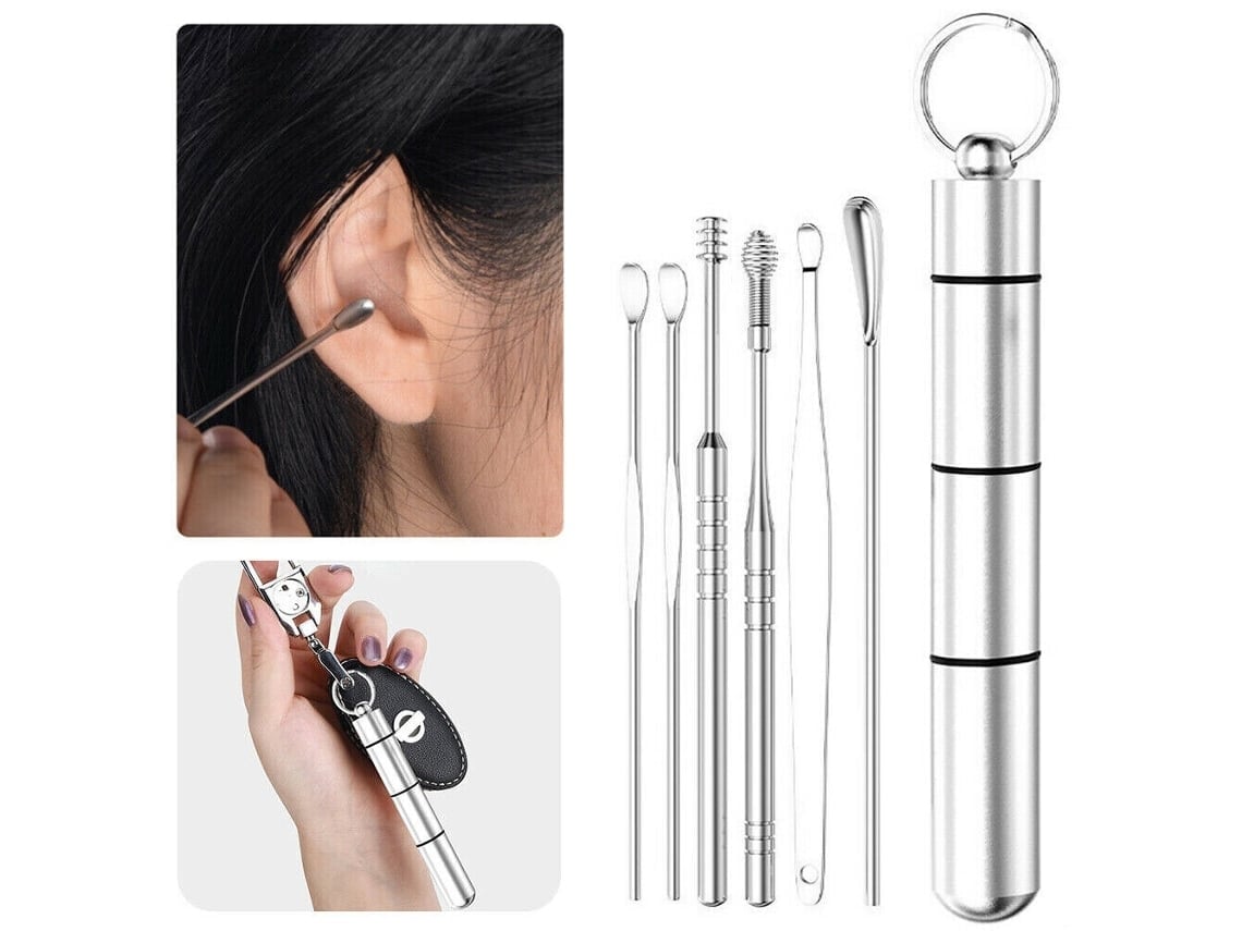 Kit De 6 Piezas Para La Eliminación De Cerumen (incluye Espátula Espiral), Compacto, Recargable, Apto Para Uso Diario, Higiénico, Fabricado