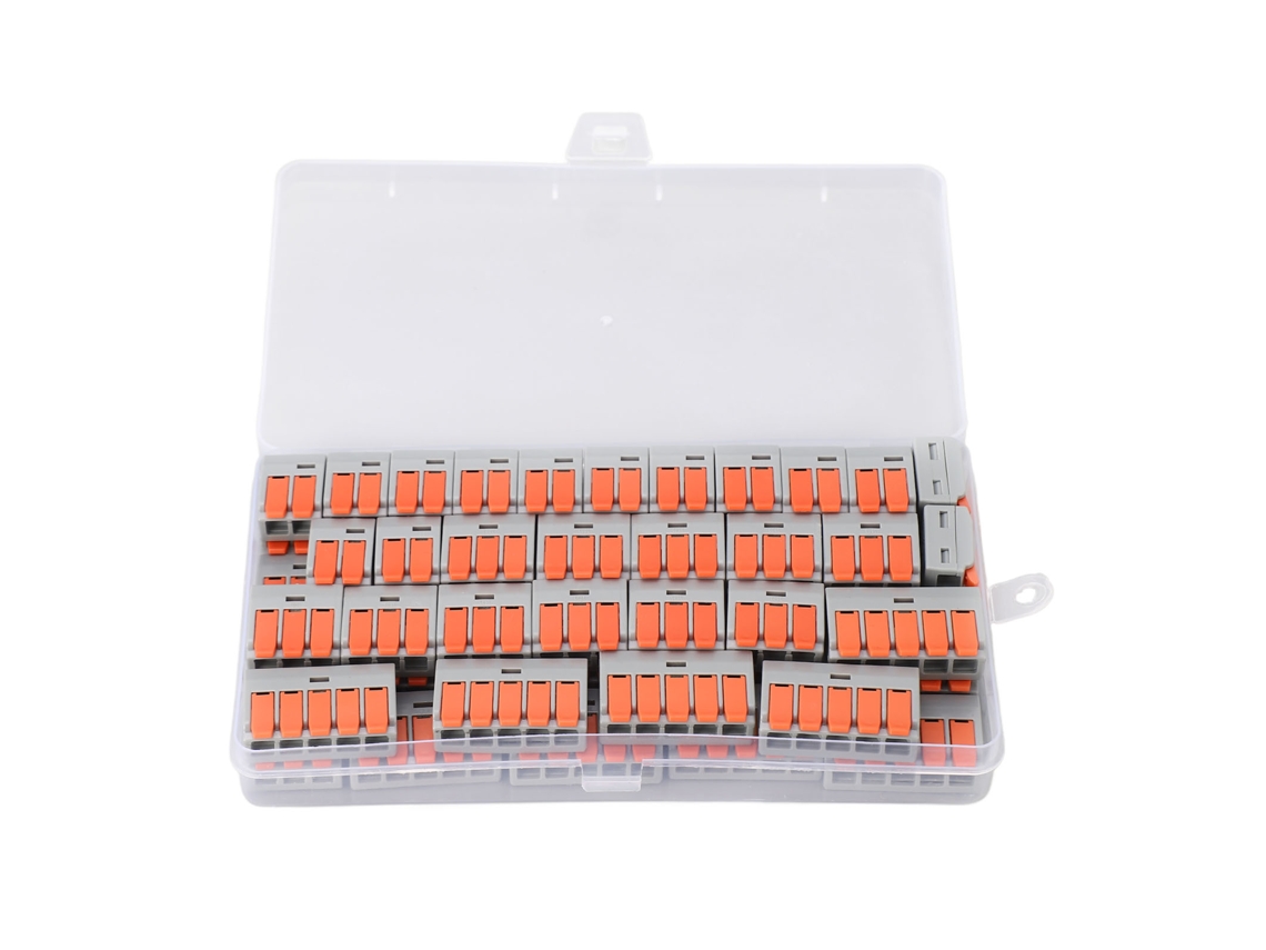 Kit De 60 Conectores De Cable Prismáticos De Presión Rápida Para Terminales Eléctricos De 0,5-6 Mm² 450 V 40 A