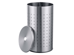 Relaxdays, Cesto Para Roupa Suja Com Tampa, Aço Inox Escovado, 42 L, A X P: 55 X 31 Cm, Ventilado, Prateado