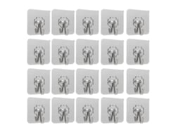 20 ganchos adhesivos de pared resistentes, sin costuras, fáciles de instalar, para cargas pesadas, para cocina y baño.