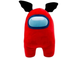 Peluche Among Us Rojo Alas de Murciélago, 30 cm