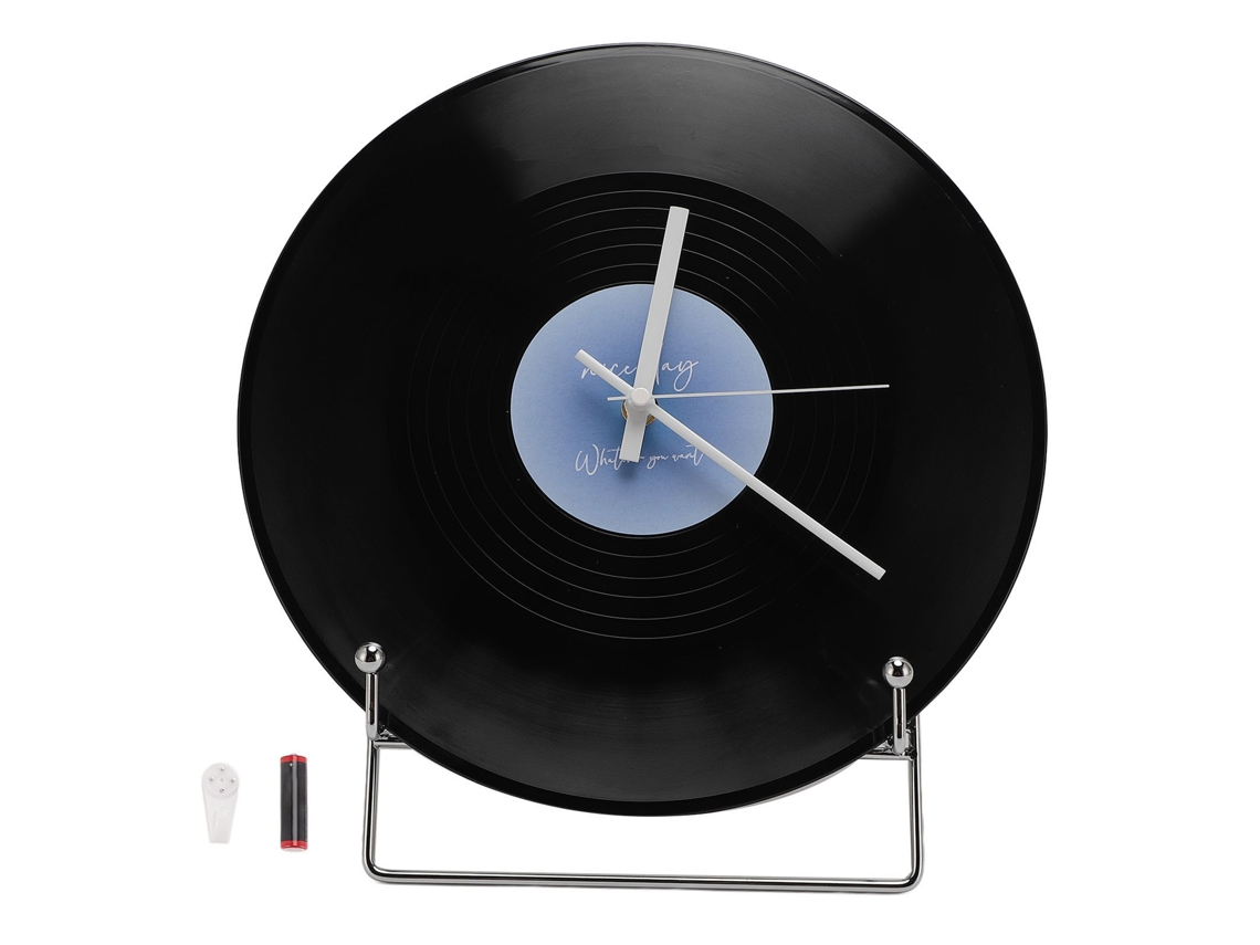 Relógio De Parede De Vinil 12 Polegadas Decorativo Retro Para Casa Café Escola Azul