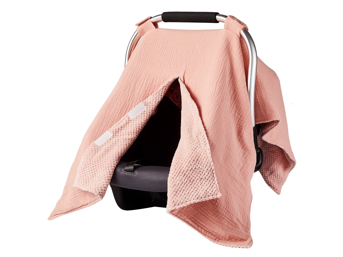 Funda para asiento de coche Chrui Baby con doble capota para recién nacidos (melocotón)