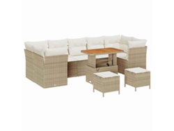 Maison Exclusive - Conjunto De Sofá De Jardín Con Cojín 10 Pcs Beige Y Crema