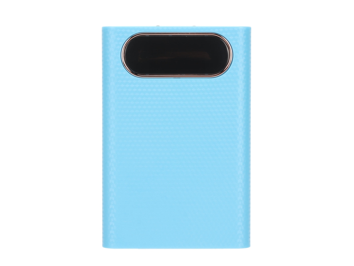 Caixa De Power Bank Diy Azul Com Display Lcd Carregador Dual Usb Para 4 Baterias 21700 Sem Solda
