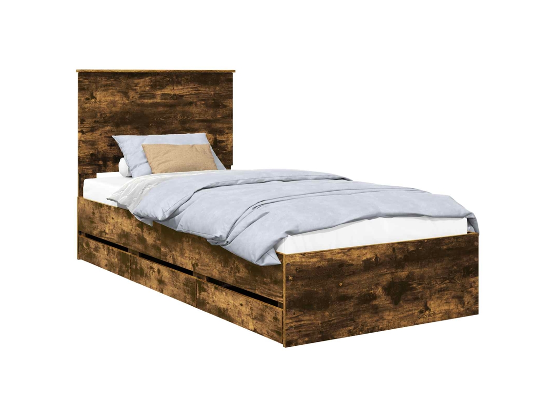 Maison Exclusive - Estructura De Cama Roble Ahumado 75 X 190 Cm Madera Ingenieril
