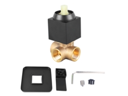 Válvula mezcladora de pared para baño, cobre negro, cuadrada