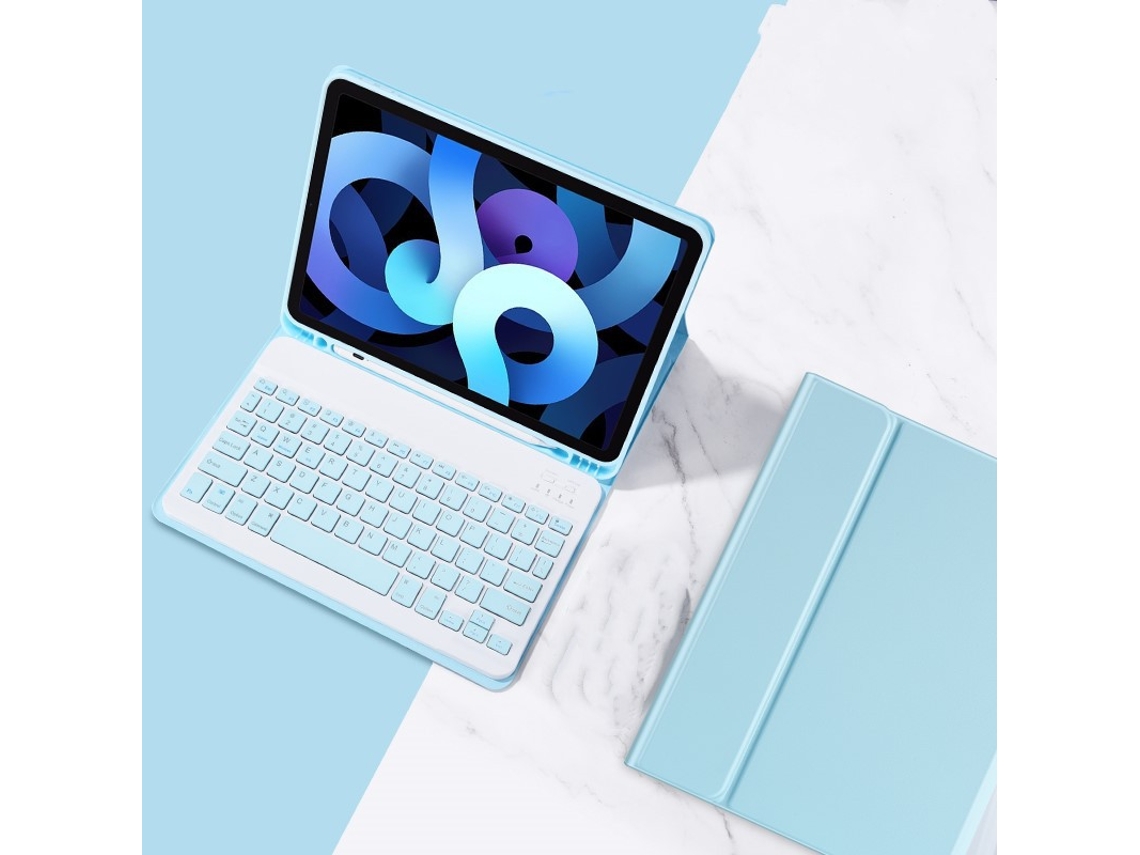 Aplicable a la funda protectora azul hielo y blanca + teclado Bluetooth - iPad Air 11 (2025) M3