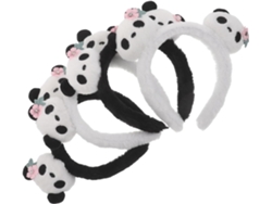 Juego De 4 Diademas De Peluche Suave Con Forma De Panda, Diademas Con Orejas De Animales En Blanco Y Negro.