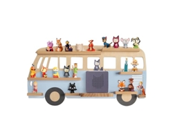 Estantería de pared magnética Todeco para Toniebox y Tonies, hasta 20-25 figuras Tonie, Tonie Regal Girl y Boy, autobús azul