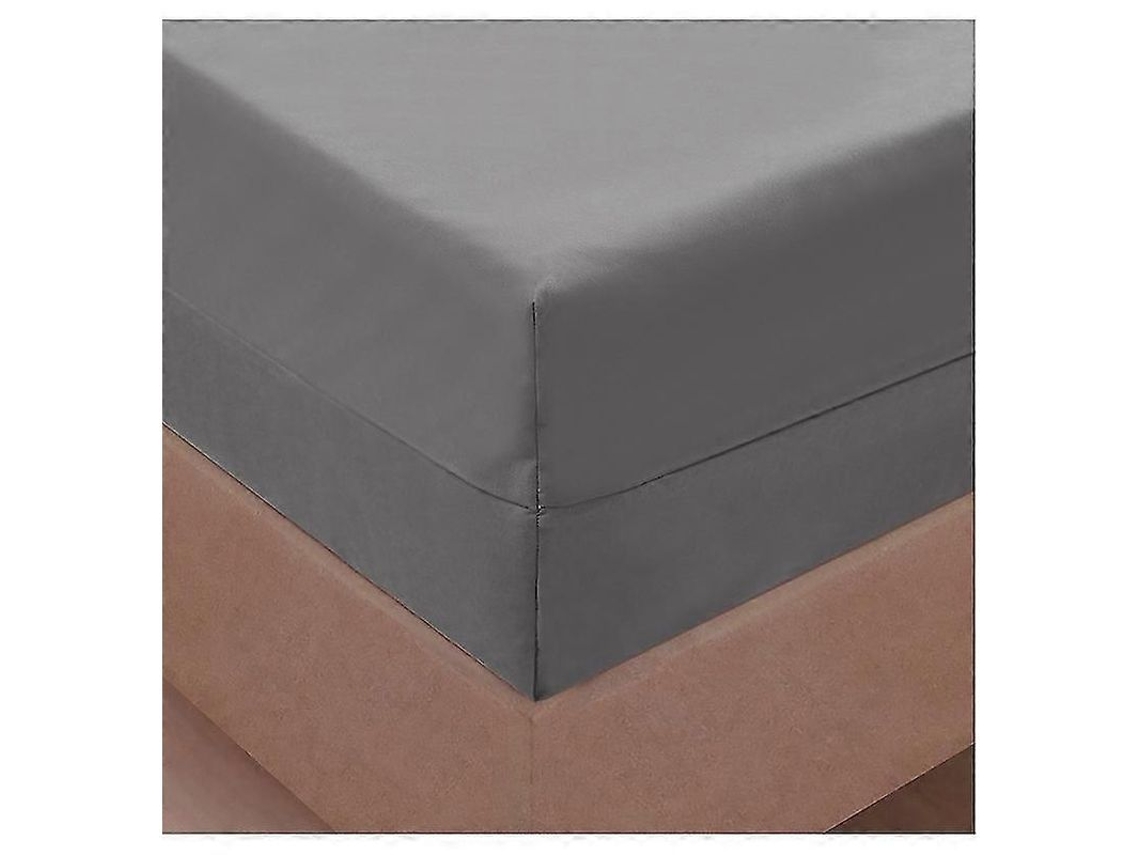 Protector De Colchón Impermeable Con Cierre De Cremallera, 6 Lados, 160x200x30cm, Gris, Para Cama Doble.
