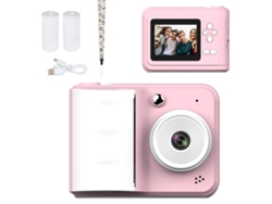 Cámara De Impresión Instantánea Para Niños, Pantalla De 2,4 Pulgadas Y 1080p, Con 2 Rollos De Papel, Rosa Digitallab