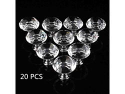 20 Tiradores De Cristal De 30 Mm Para Cajones, Armarios Y Roperos. Tiradores Uz.