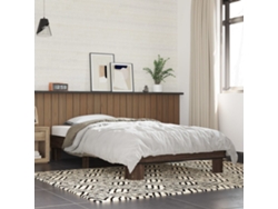 Estructura Cama Madera Ingeniería Metal Roble Marrón 75x190 Cm