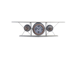 Reloj Pared Hierro Cristal Avion 120x21x33,5cm