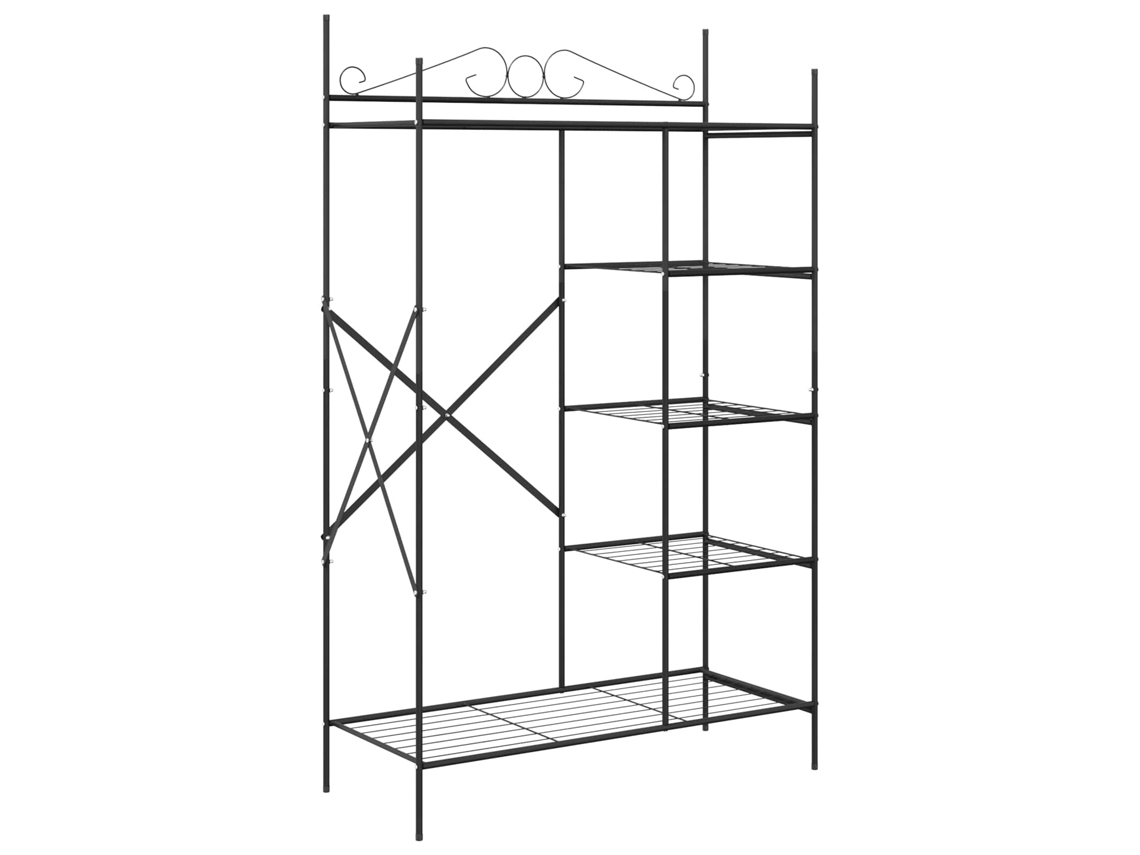 Armario Abierto Negro 104,5 x 45 x 172 cm Acero MAISON EXCLUSIVE
