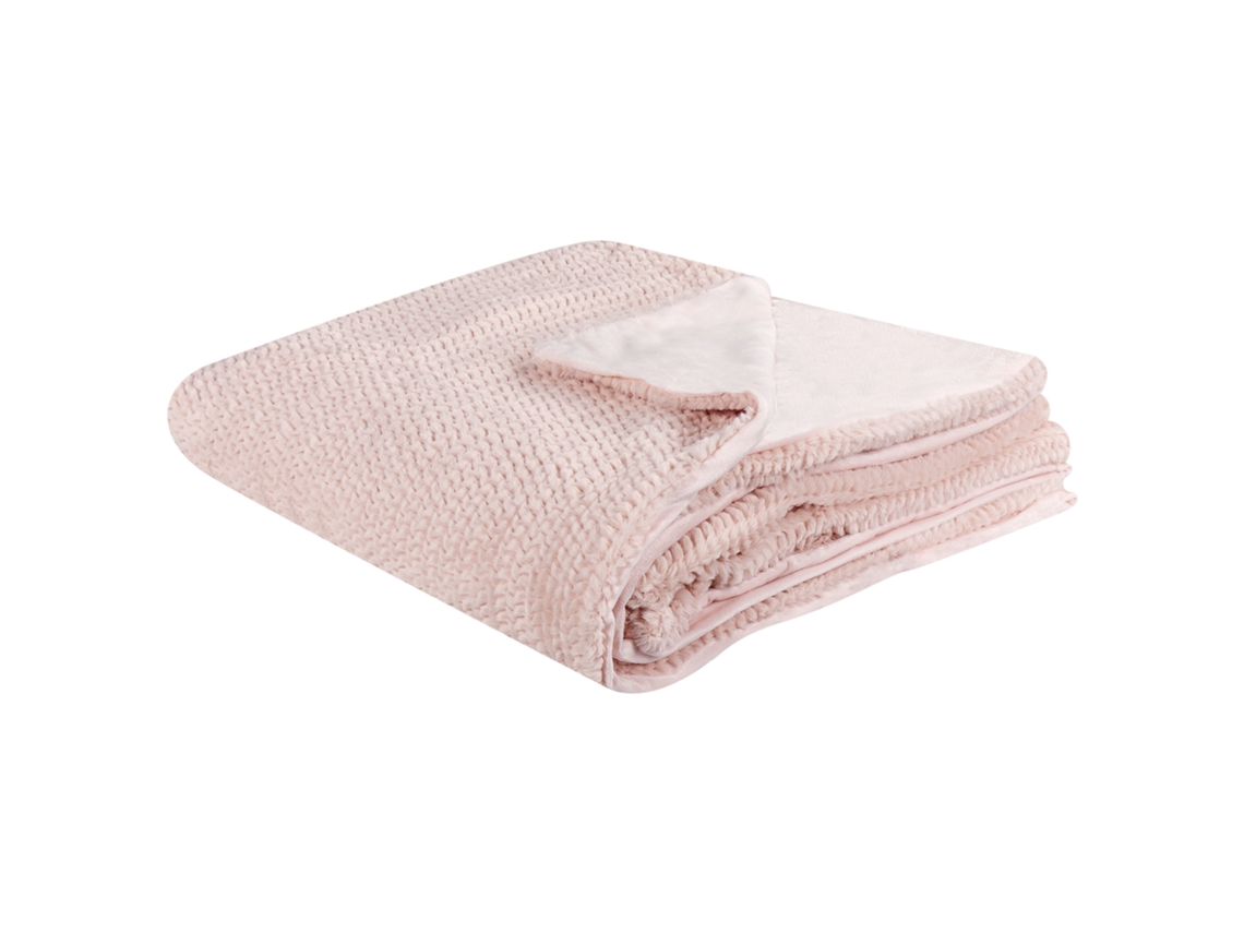 Manta BELIANI Bjas (220 x 200 x 1 - Poliéster - Rosa)