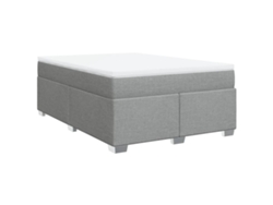 Maison Exclusive - Cama Box Spring Con Colchón Tela Gris Claro 160x200 Cm